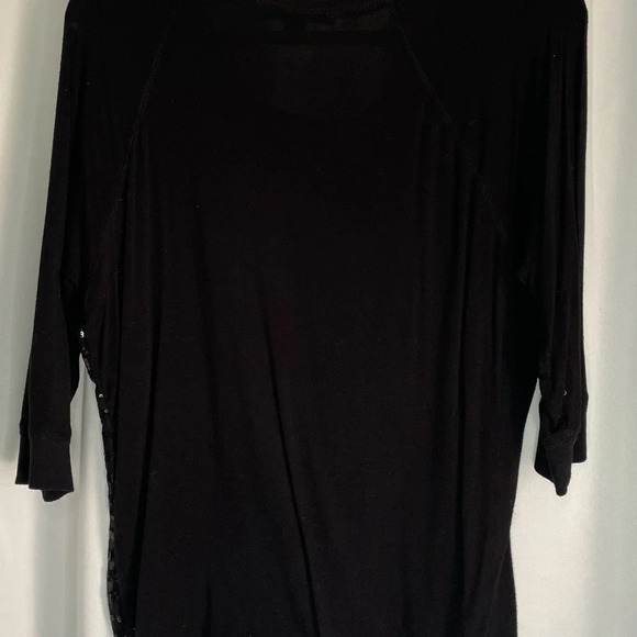 Forever 21 Black Sequin Top 3/4 Sleeves‎ - Picture 3 of 3